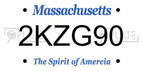 2KZG90 Massachusetts License Plate
