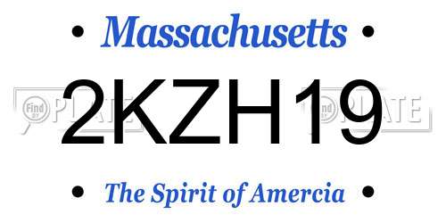 2KZH19 Massachusetts License Plate