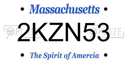 2KZN53 Massachusetts License Plate