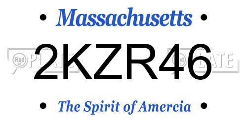 2KZR46 Massachusetts License Plate