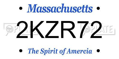 2KZR72 Massachusetts License Plate