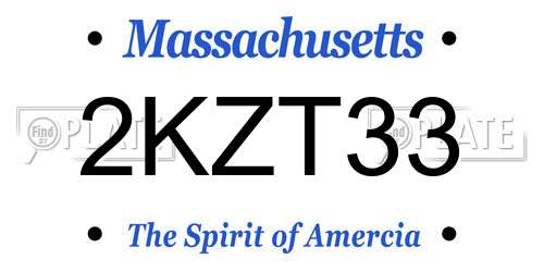 2KZT33 Massachusetts License Plate