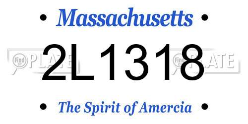 2L1318 Massachusetts License Plate
