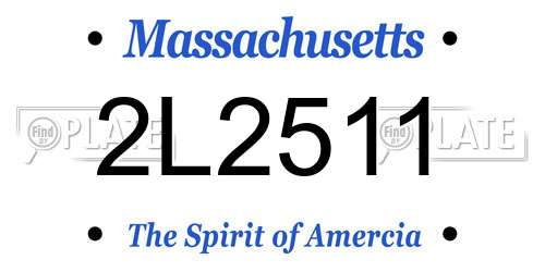 2L2511 Massachusetts License Plate