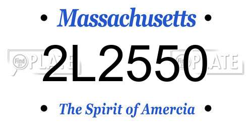 2L2550 Massachusetts License Plate