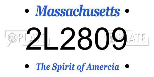 2L2809 Massachusetts License Plate