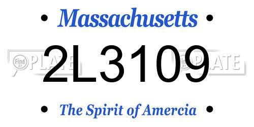 2L3109 Massachusetts License Plate
