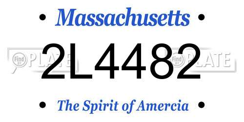 2L4482 Massachusetts License Plate