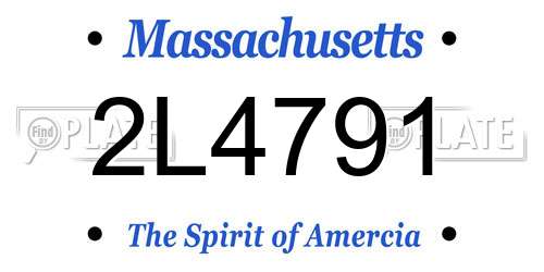 2L4791 Massachusetts License Plate