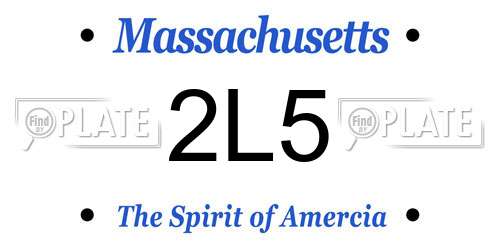 2L5 Massachusetts License Plate
