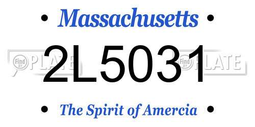 2L5031 Massachusetts License Plate