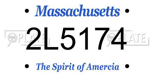 2L5174 Massachusetts License Plate