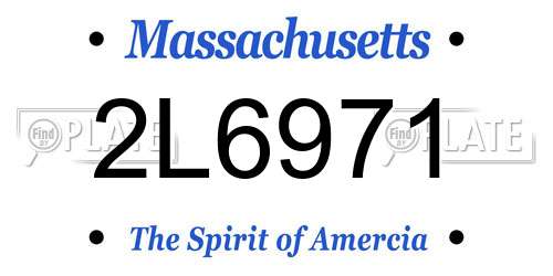 2L6971 Massachusetts License Plate