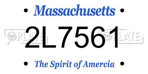 2L7561 Massachusetts License Plate