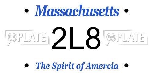 2L8 Massachusetts License Plate