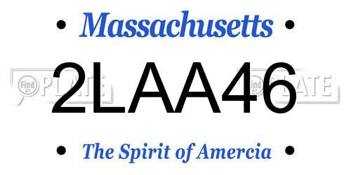 2LAA46 Massachusetts License Plate