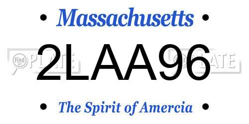 2LAA96 Massachusetts License Plate