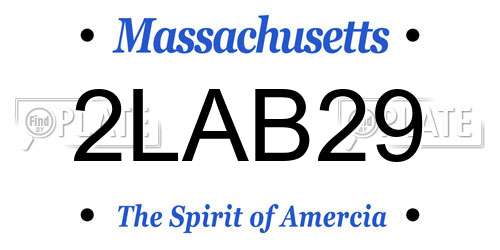 2LAB29 Massachusetts License Plate