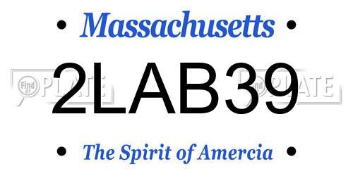 2LAB39 Massachusetts License Plate