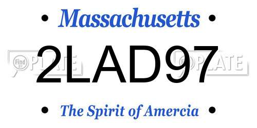 2LAD97 Massachusetts License Plate