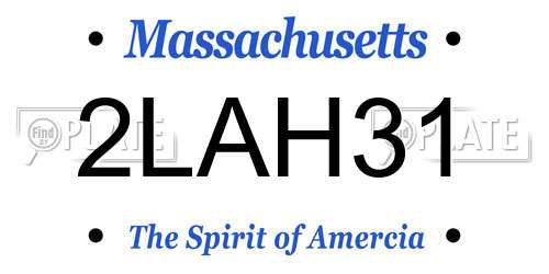 2LAH31 Massachusetts License Plate