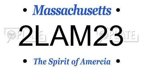 2LAM23 Massachusetts License Plate