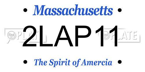 2LAP11 Massachusetts License Plate