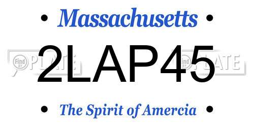 2LAP45 Massachusetts License Plate