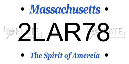 2LAR78 Massachusetts License Plate