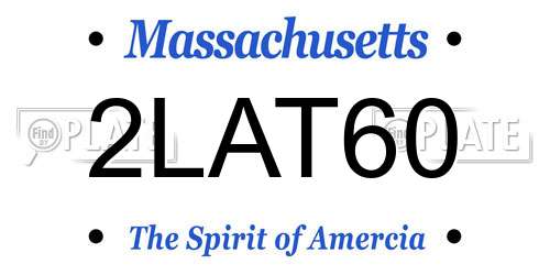 2LAT60 Massachusetts License Plate