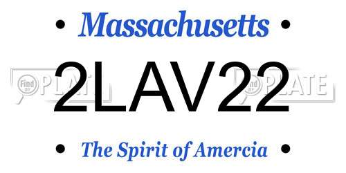 2LAV22 Massachusetts License Plate