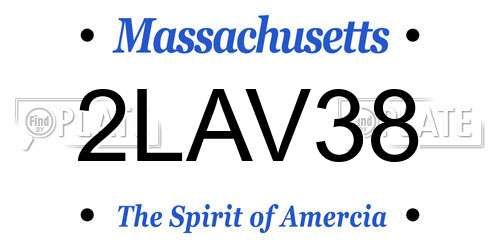 2LAV38 Massachusetts License Plate