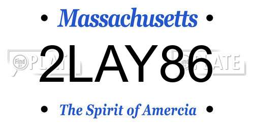 2LAY86 Massachusetts License Plate