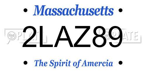 2LAZ89 Massachusetts License Plate