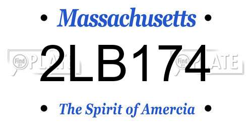 2LB174 Massachusetts License Plate