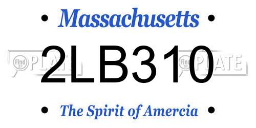 2LB310 Massachusetts License Plate