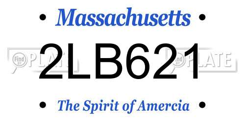 2LB621 Massachusetts License Plate