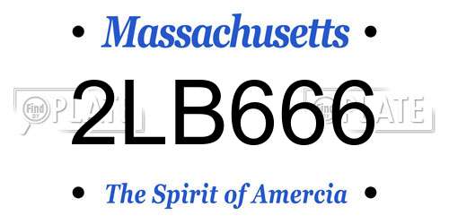 2LB666 Massachusetts License Plate