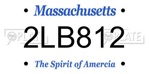 2LB812 Massachusetts License Plate