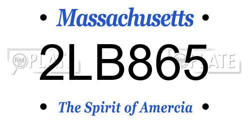 2LB865 Massachusetts License Plate