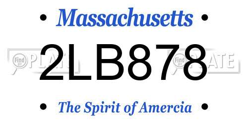 2LB878 Massachusetts License Plate