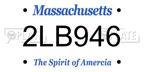 2LB946 Massachusetts License Plate