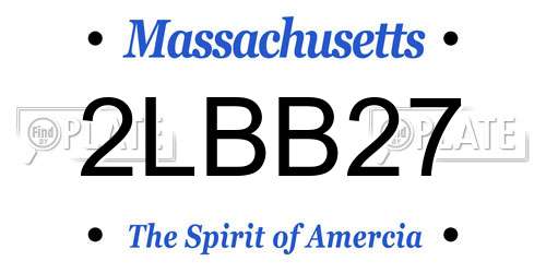 2LBB27 Massachusetts License Plate