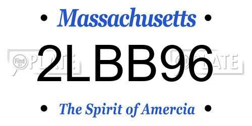2LBB96 Massachusetts License Plate