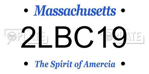2LBC19 Massachusetts License Plate