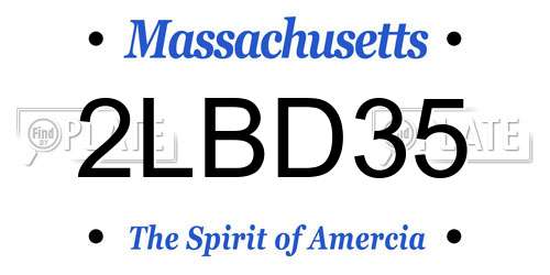 2LBD35 Massachusetts License Plate