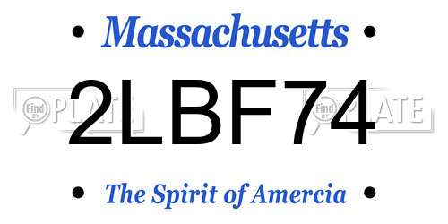2LBF74 Massachusetts License Plate