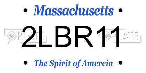 2LBR11 Massachusetts License Plate