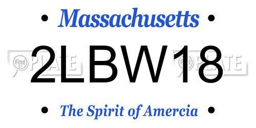 2LBW18 Massachusetts License Plate