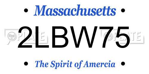 2LBW75 Massachusetts License Plate